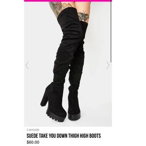 Black womens thigh high boots